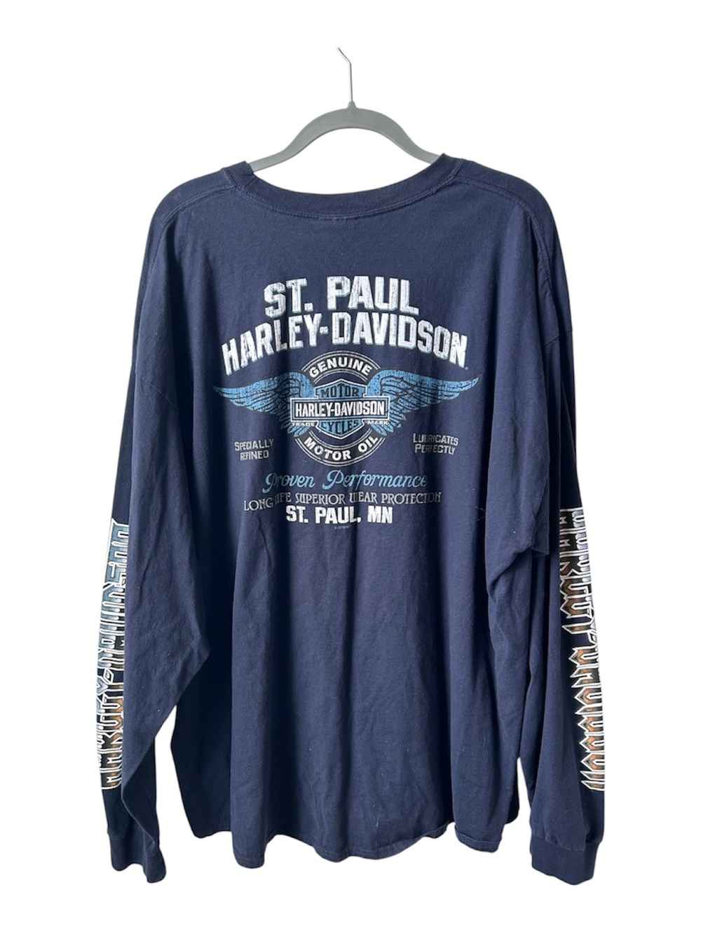 Harley-Davidson Navy Long Sleeve Skull & Logo Graphic Tee - Picture 3 of 8